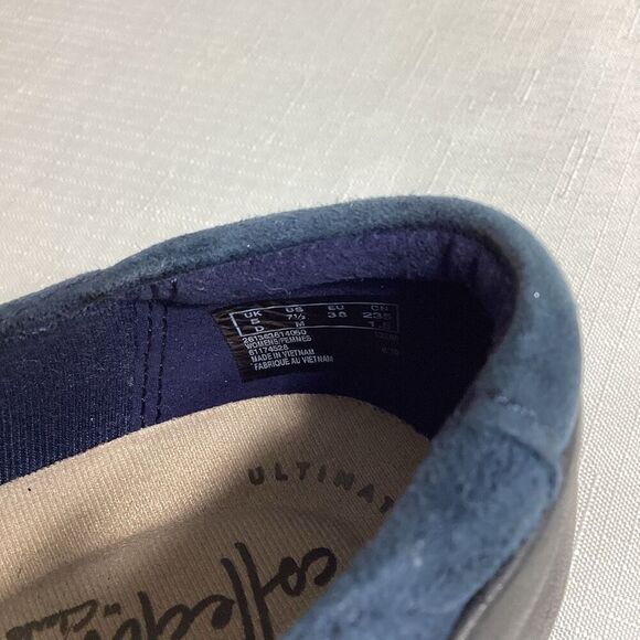 Clarks Women’s Navy Blue Suede Comfort Loafer Size 7.5 - Picture 12 of 13